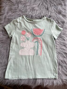 ☀️Carter's Mint Short Sleeve Tee with Pink & Teal Graphic